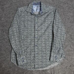 Robert Graham Shirt Men Large Button Down Leave Classic Fit Long Sleeve